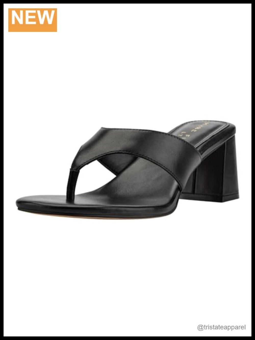 Open Toe Block Heeled Sandal Slide Slip On Leather Upper